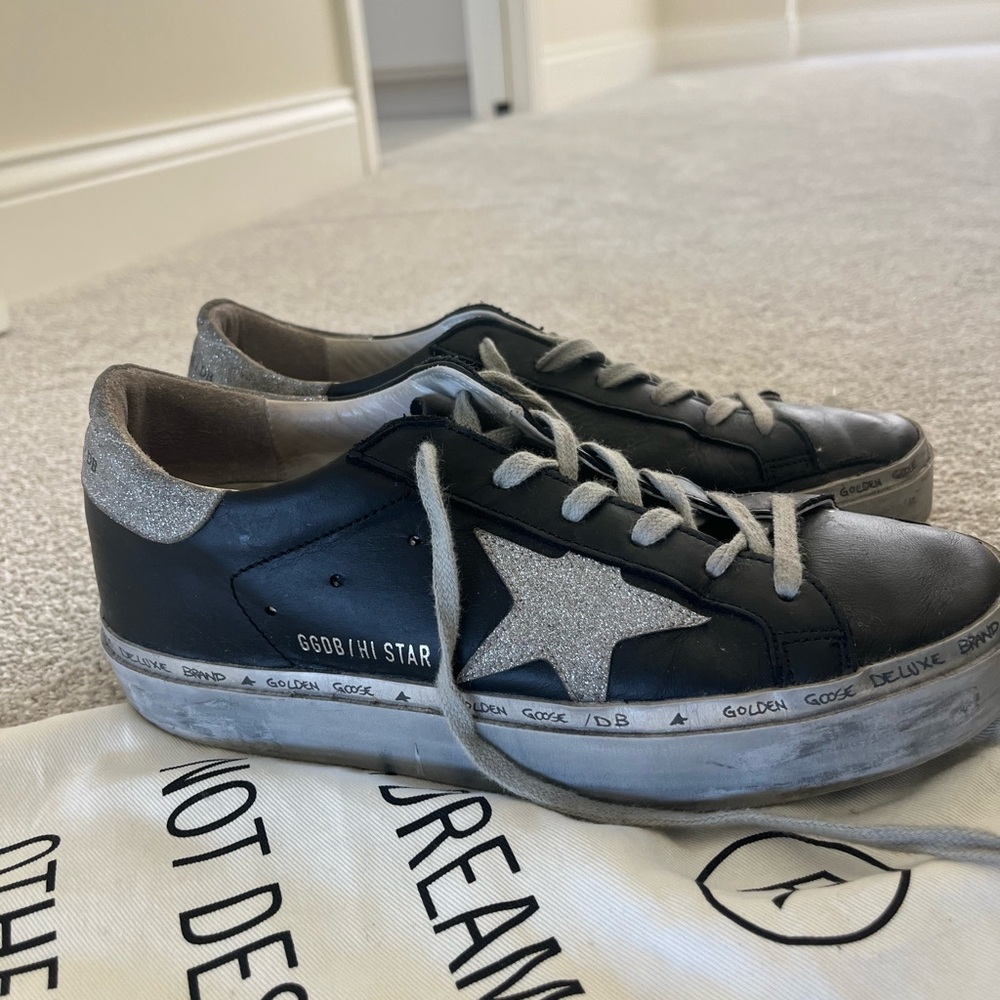 Women’s Golden Goose Hi Star Leather Sneakers